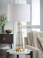 Bay Furniture Gallery - Ashley Furniture - Bakersboro Lighting - Glass Table Lamp (1/CN) / Clear/Gold Finish - L430884